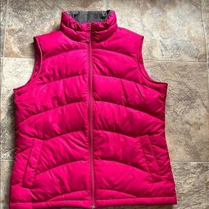 Lands' End Women's Bright Pink Quilted Vest